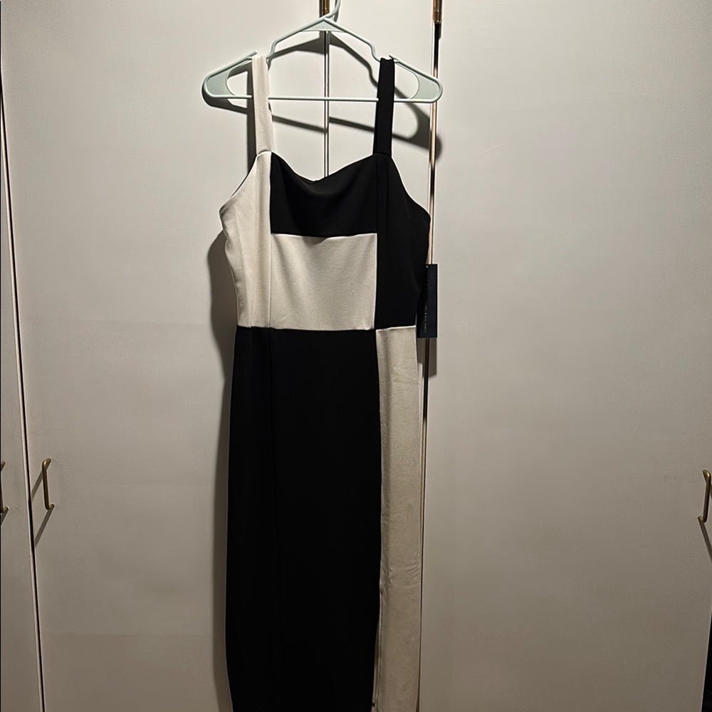 Black and White Colorblock Dress
